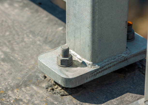 istock Iron pillar bolted to concrete bridge 1310944239