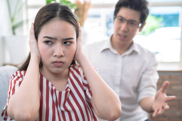 istock Asian lovers quarrel, Divorce problems, Unhappy couples and arguments at home. 1310948737