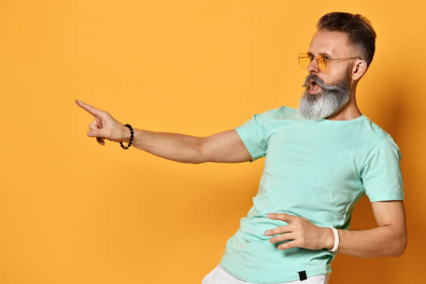 istock Frightened bearded man showing refusal gesture portrait 1310949355