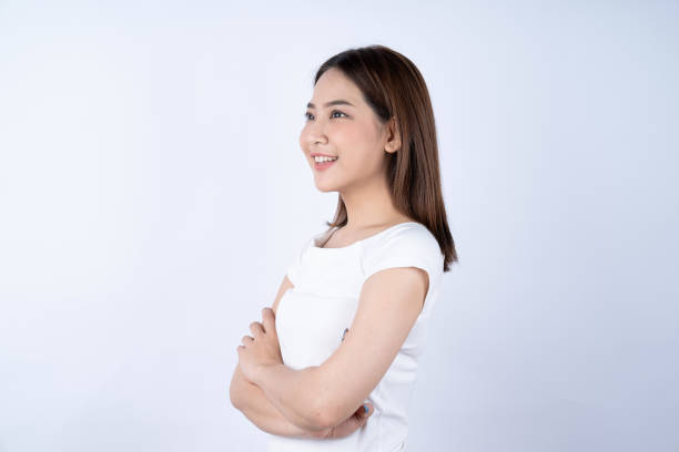 istock Young happy Asian woman smiled, Isolated on white background. 1310949441