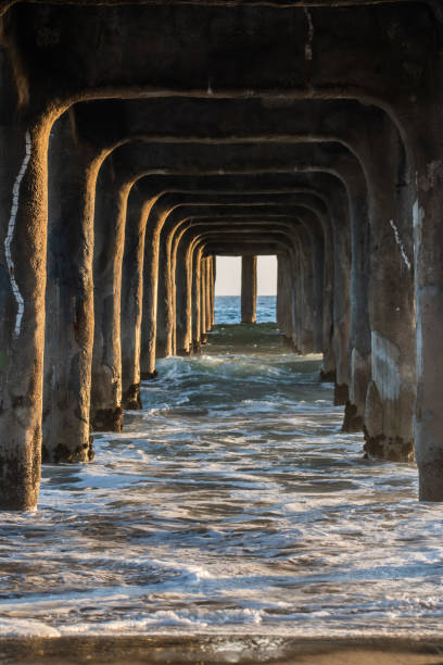 istock Waves crash against Manhattan Beach pier 1310951687