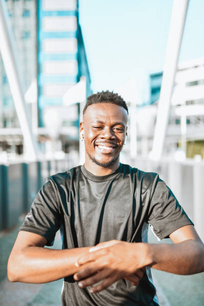 istock Smiling African Sweating During Outdoor Bridge Exercises 1310953744