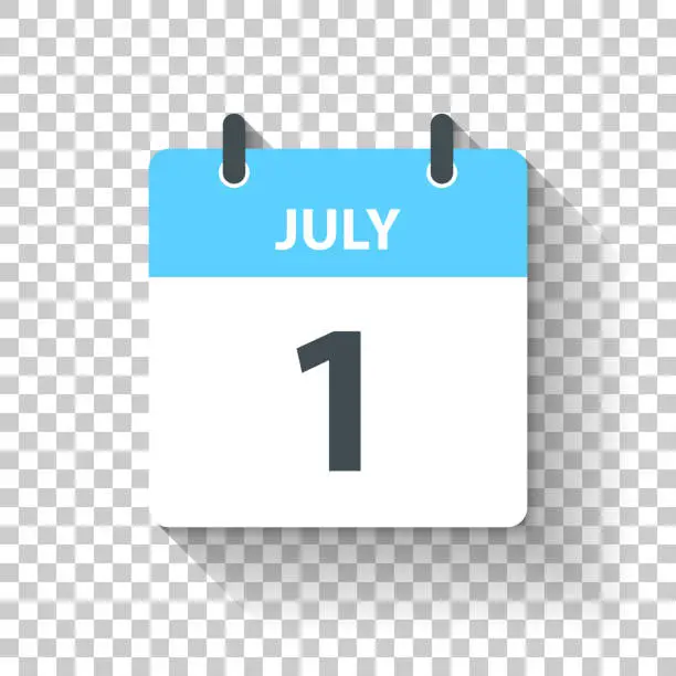 Vector illustration of July 1 - Daily Calendar Icon in flat design style