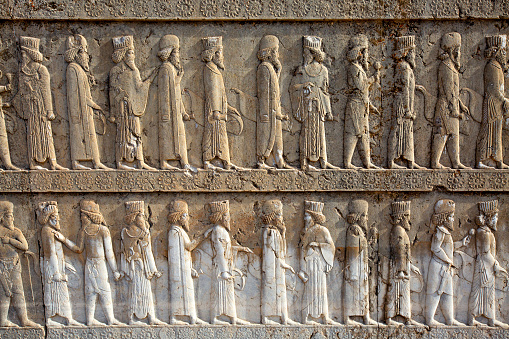 Antique reliefs in Persepolis, Shiraz, Iran
