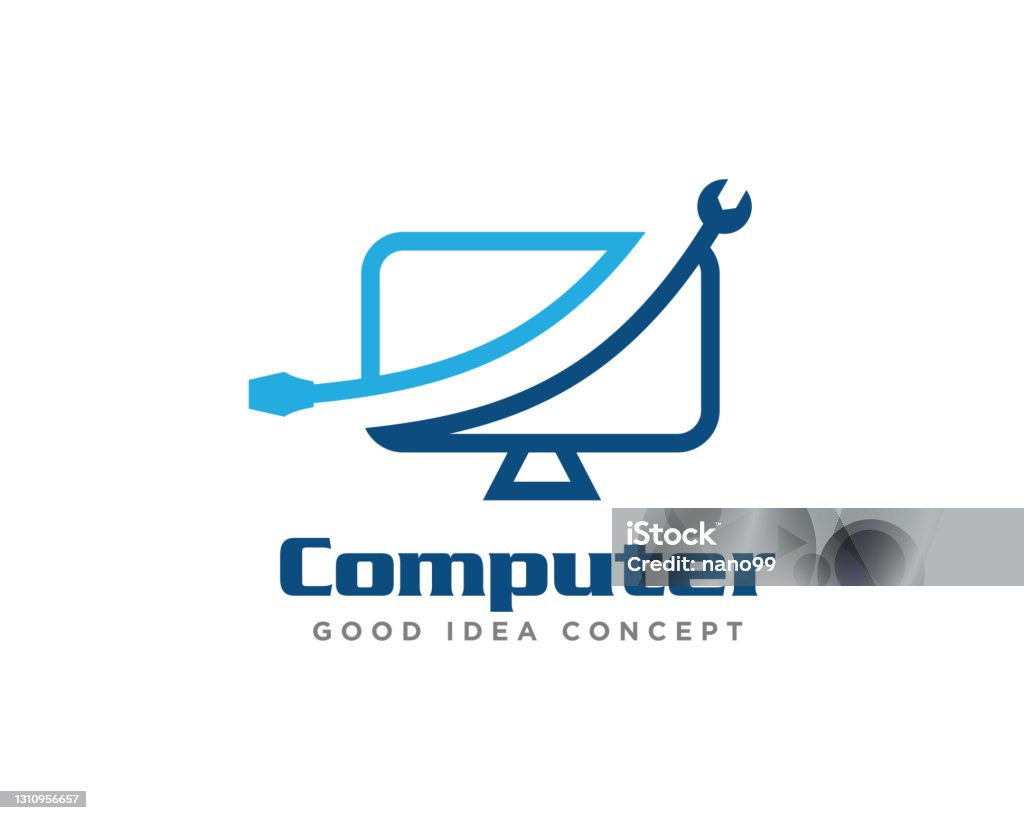 Computer Technical Logo Computer Technology Logo Design Vector Stock Illustration - Download ...