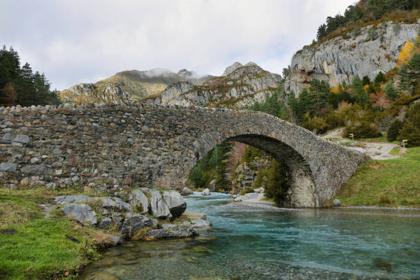 Stone bridge in Bujaruelo valley close to Ordesa and Monte Perdido National Park, Huesca province, Spain