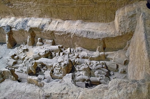 Tomb of Ramses V and VI in the Valley of the Kings in Luxor, Egypt. These are underground burial places of the ancient pharaohs. This tomb is also known as KV 9.