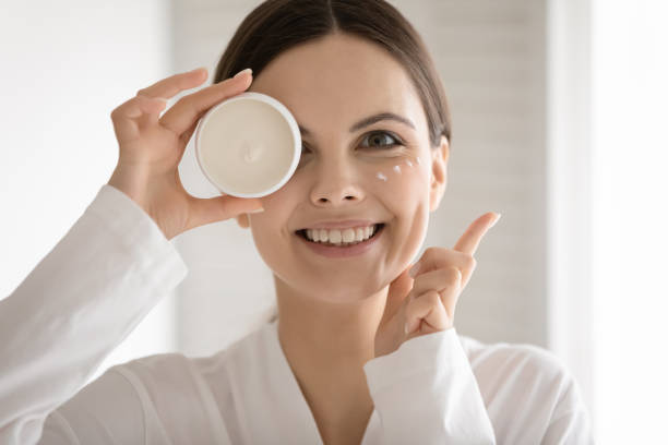 istock Charming lady advertizing new line of cosmetics looking at camera 1310961807