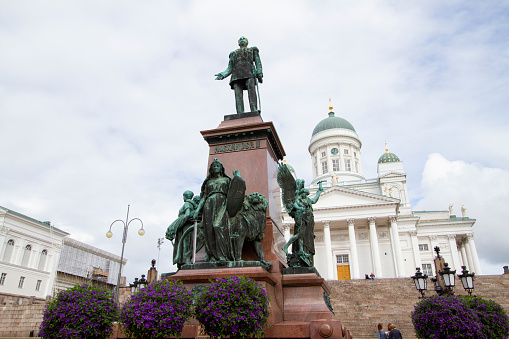 Helsinki / Finland - August 28, 2014: Monument to Alexander II \