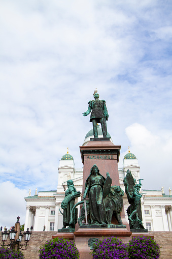 Helsinki / Finland - August 28, 2014: Monument to Alexander II \