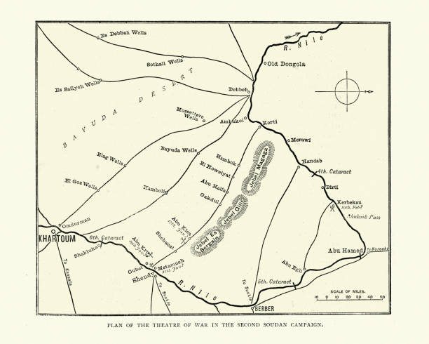 istock Plan of the theatre of war, Second sudan campaign, Mahdist War 19th Century 1310966144