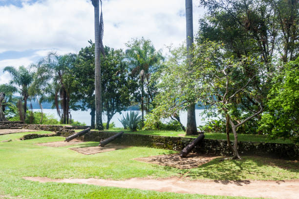 istock Cannons at Forte Defensor Perpetuo fort in Paraty, Brazil 1310967908