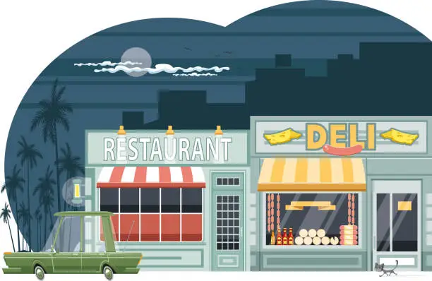 Vector illustration of Italian deli