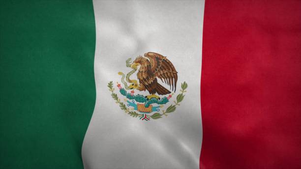 istock National flag of Mexico blowing in the wind. 3d rendering 1310971159