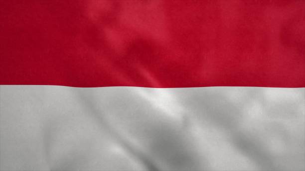 istock National flag of Monaco blowing in the wind. 3d rendering 1310971206