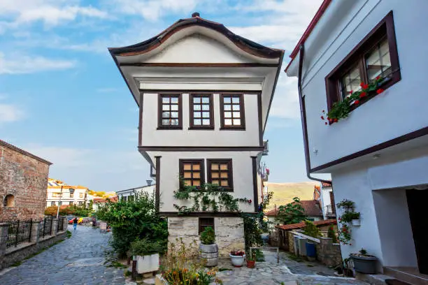 Traditional house in the old town of Ohrid, North Macedonia