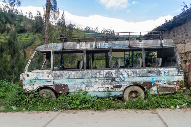 istock Wreck of a bus in Leimebamba, Peru 1310972779