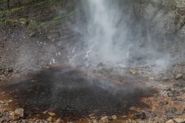 Detail of Catarata del Gocta waterfall in northern Peru