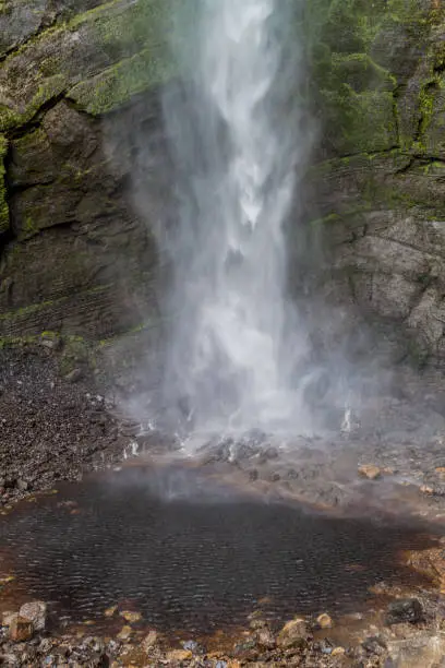 Detail of Catarata del Gocta waterfall in northern Peru