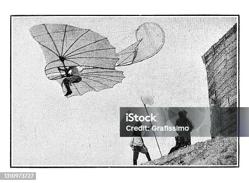 istock Otto Lilienthal first man flying with air vehicle in Germany 1893 1310973727