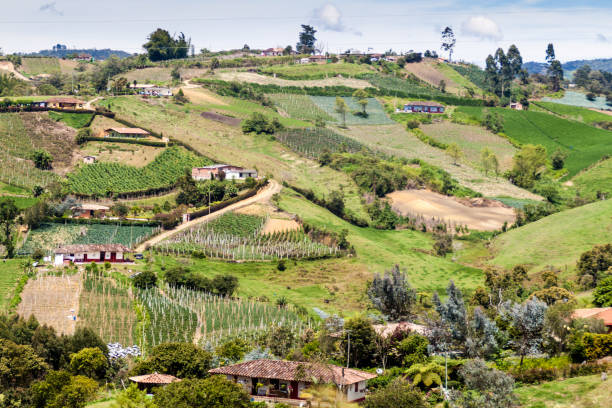 Countryside near Guatape, Colombia stock photo