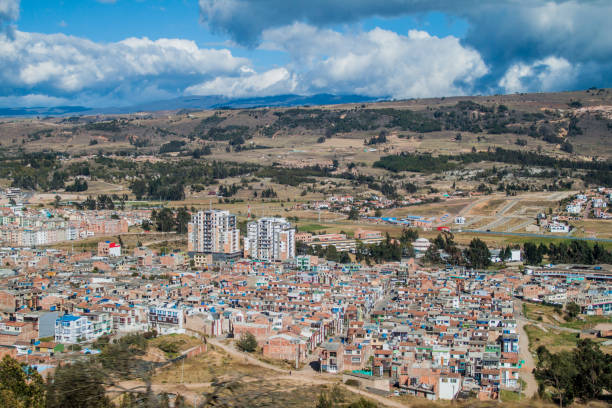 Aerial view of Tunja city, Colombia Aerial view of Tunja city, Colombia boyacá department photos stock pictures, royalty-free photos & images