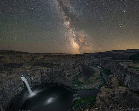 Milky Way Galaxy over Palouse Fall in Washington State