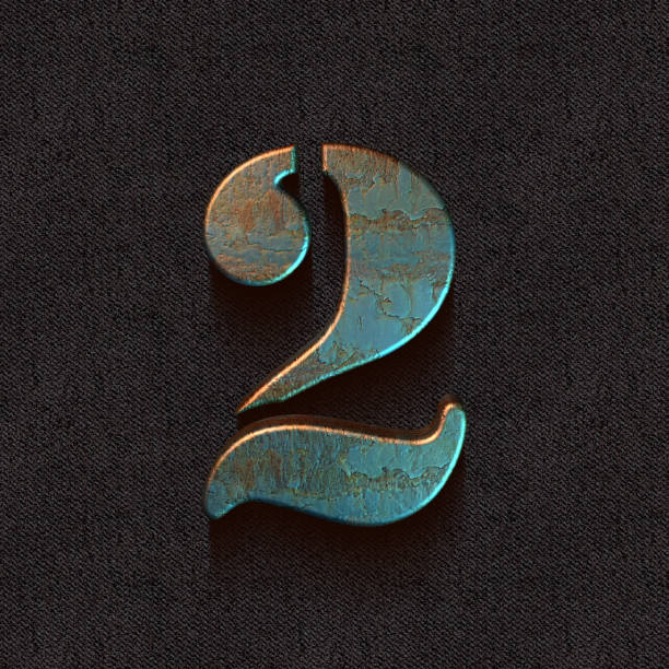 istock Metallic 3d alphabet, set of numbers, 3d illustration, five 1310982992