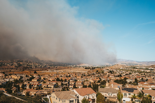 California wildfire, named Tick Fire, threatening the Santa Clarita area on October 24, 2019