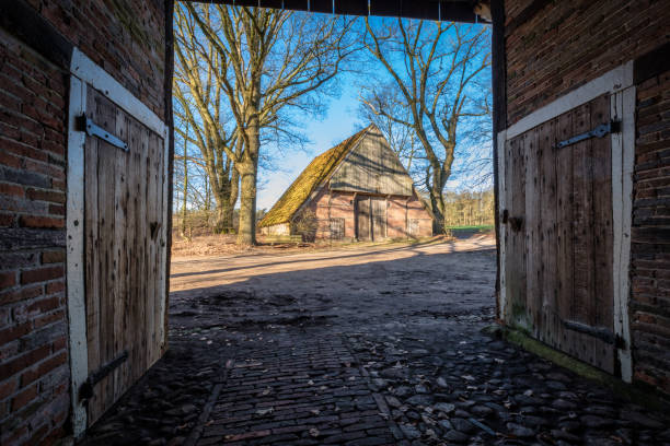 old brick walled barn, germany.
