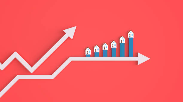 graphique et diagrammes d’affaires d’immobiliers - stock market data finance chart home finances photos et images de collection