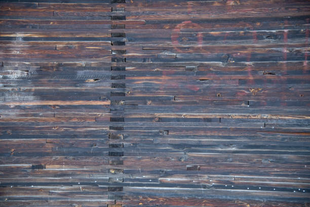 Old, obsolete and no longer used wooden grain storage