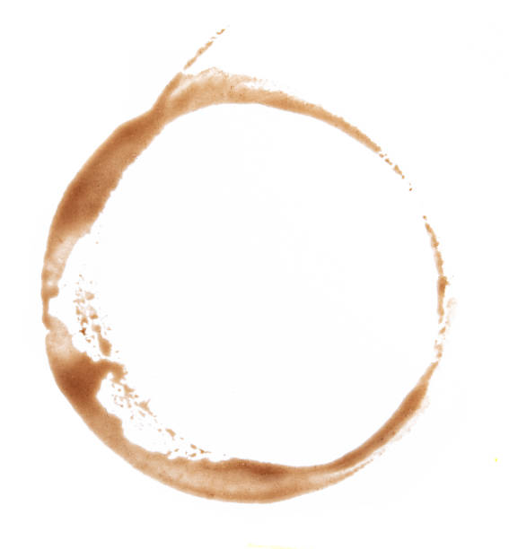 istock Coffee stains cups rings isolated on white background 1310999262