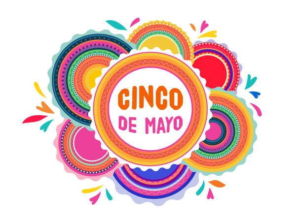 illustrations, cliparts, dessins animés et icônes de cinco de mayo - 5 mai, fête fédérale au mexique. conception de bannière et d’affiche de fiesta avec des drapeaux, des fleurs, des décorations - cinco de mayo