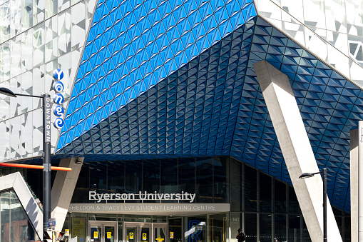 Toronto, Canada - November 9, 2020: Ryerson University Student Learning Centre in Downtown Toronto, Canada