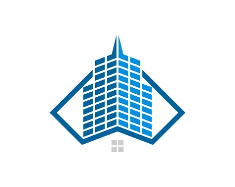 Square Shape In Building Square Shape With Building And House Inside Stock Illustration ...
