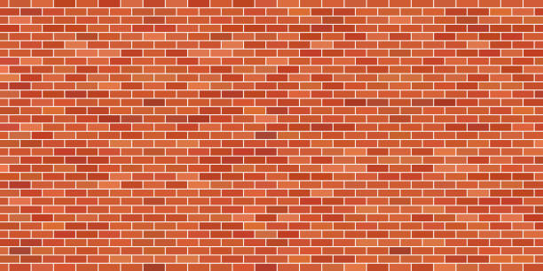 коричневый кирпичный фон стены - backgrounds red textured brick wall stock illustrations