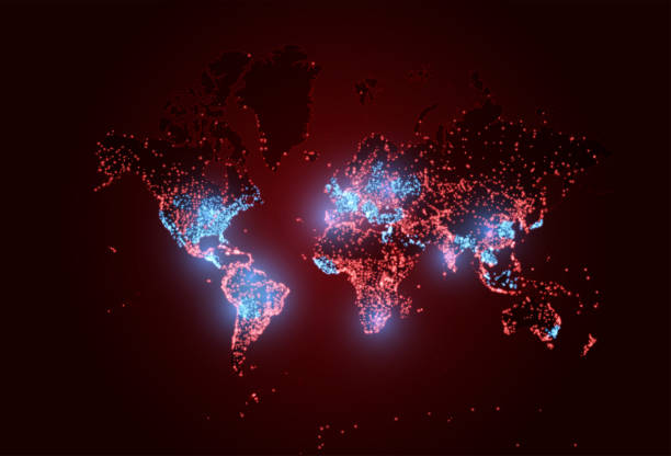 istock coronavirus vaccination on world map. world covid pandemic. Vector herd immunity background 1311009734