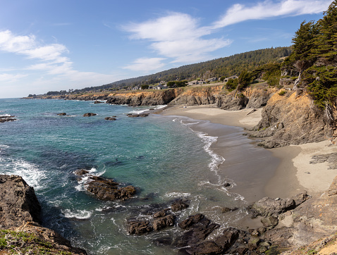 With sweeping cliffs, gorgeous colors, and panoramic views to the ocean, the coast of Central California is an incredible place. This photo captures some of the iconic colors and features that make this place unique, and the powerful presence of the ocean is felt.