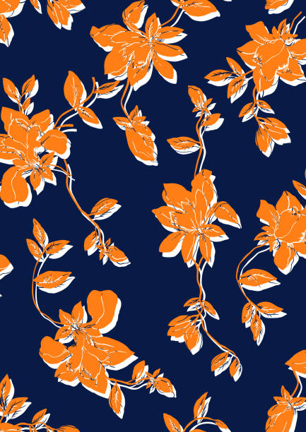 ilustrações, clipart, desenhos animados e ícones de padrão de textura de flores sem emenda, impressão de efeito floral. - flower backdrop nature leaf