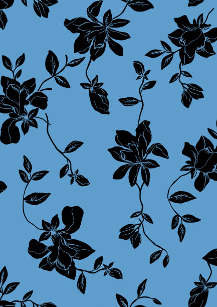 ilustrações, clipart, desenhos animados e ícones de padrão de textura de flores sem emenda, impressão de efeito floral. - flower backdrop nature leaf