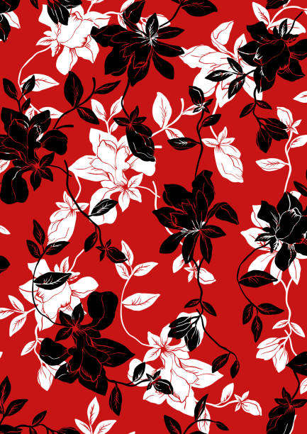 ilustrações, clipart, desenhos animados e ícones de padrão de textura de flores sem emenda, impressão de efeito floral. - flower backdrop nature leaf