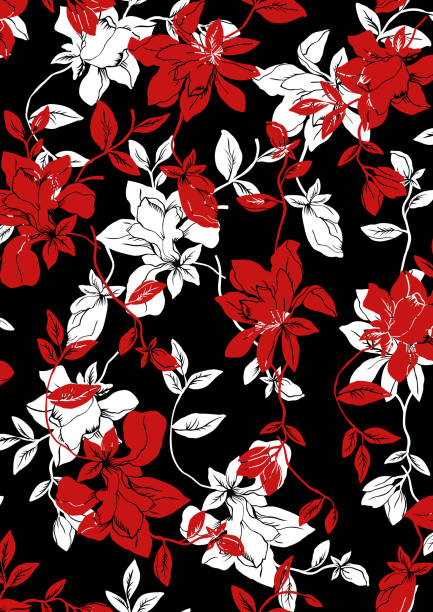 ilustrações, clipart, desenhos animados e ícones de padrão de textura de flores sem emenda, impressão de efeito floral. - flower backdrop nature leaf