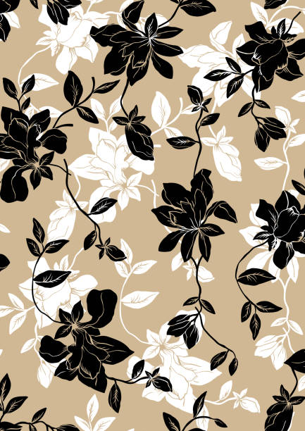 nahtlose blumen textur muster, floralen effekt druck. - flower backdrop nature leaf stock-grafiken, -clipart, -cartoons und -symbole