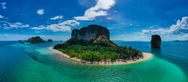 Aerial view of Poda island in Krabi , Thailand. Aerial view of Poda island in Krabi , Thailand. koh poda stock pictures, royalty-free photos & images