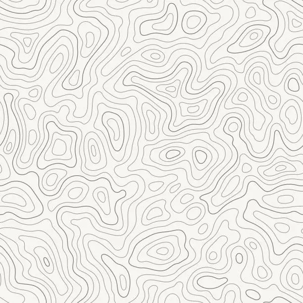 Vector illustration of Topographic map seamless pattern, topography line map. Vector stock illustration