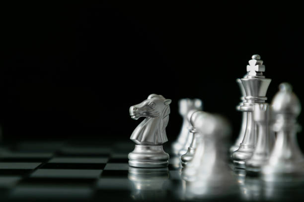 istock Chess board game and knight ,chess on board business concept 1311024845