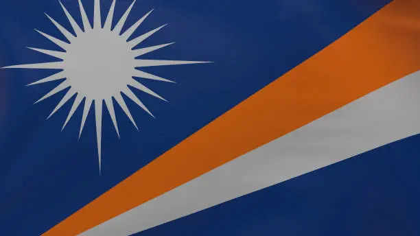 Marshall Islands flag background. National flag of Marshall Islands texture