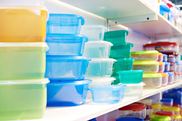 istock Plastic kitchen food containers in store 1311026788