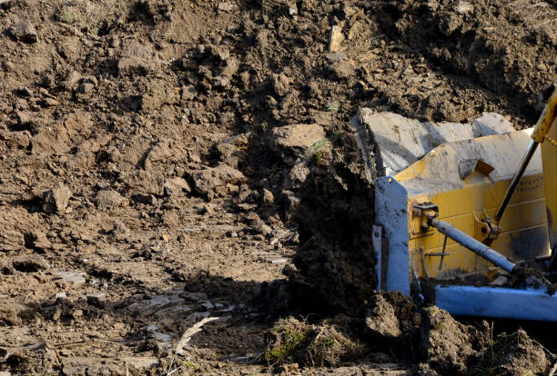 belt, binder, brown, bucket, bulldozer, construction, destroyed, dirt, disappeared, dosing, dust, earth, excavate, excavation, excavator, fence, garden, geodetic, grader, grip, heap, heavy, highway, huge, improvement, landscape, lawn, leveling, machinery, metal, overburden, pile, point, pour, preparation, prepare, raking, remove, road, rollers, site, soil, steel, topsoil, track, unsuitable, vehicle, warehouse, wire, work bulldozer realiza rastrillos de topsoil. la tierra detrás de la cerca de alambre es ahora un sitio de construcción del césped desaparece y sólo hay una pila de tierra y equipo de construcción pesada. la excavadora empuja el suelo delante de él en una